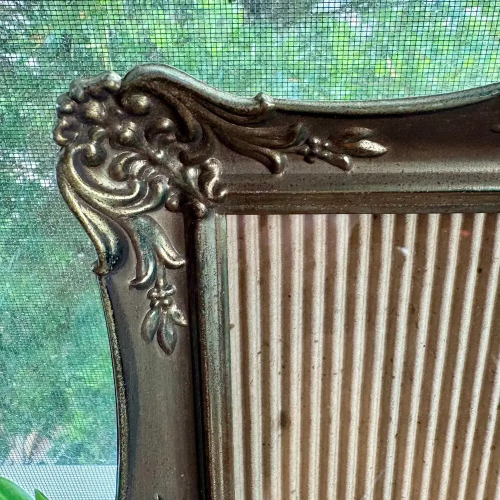 Vintage Ornate Gold Tone Metal 8x10 Frame with Red Velvet Back